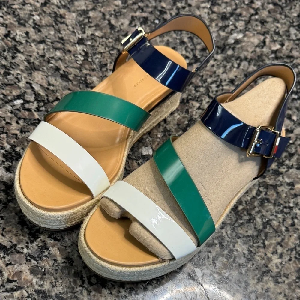 Tommy Hilfiger Navy, Green, and White Espadrilles